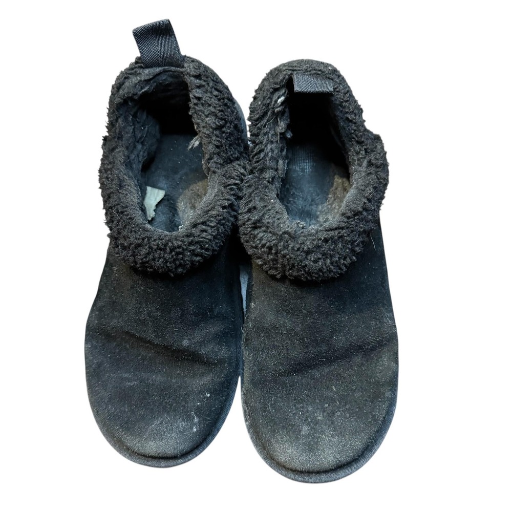 Koolaburra by UGG‎ Slipper Boots Womens Black Suede Shearling Lined Cozy Warm